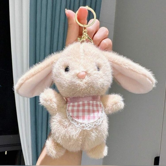 Source Unknown Accessories - Plush Bunny Keychain - Rabbit Charm For Bags & Backpacks, Available In Khaki NWT
